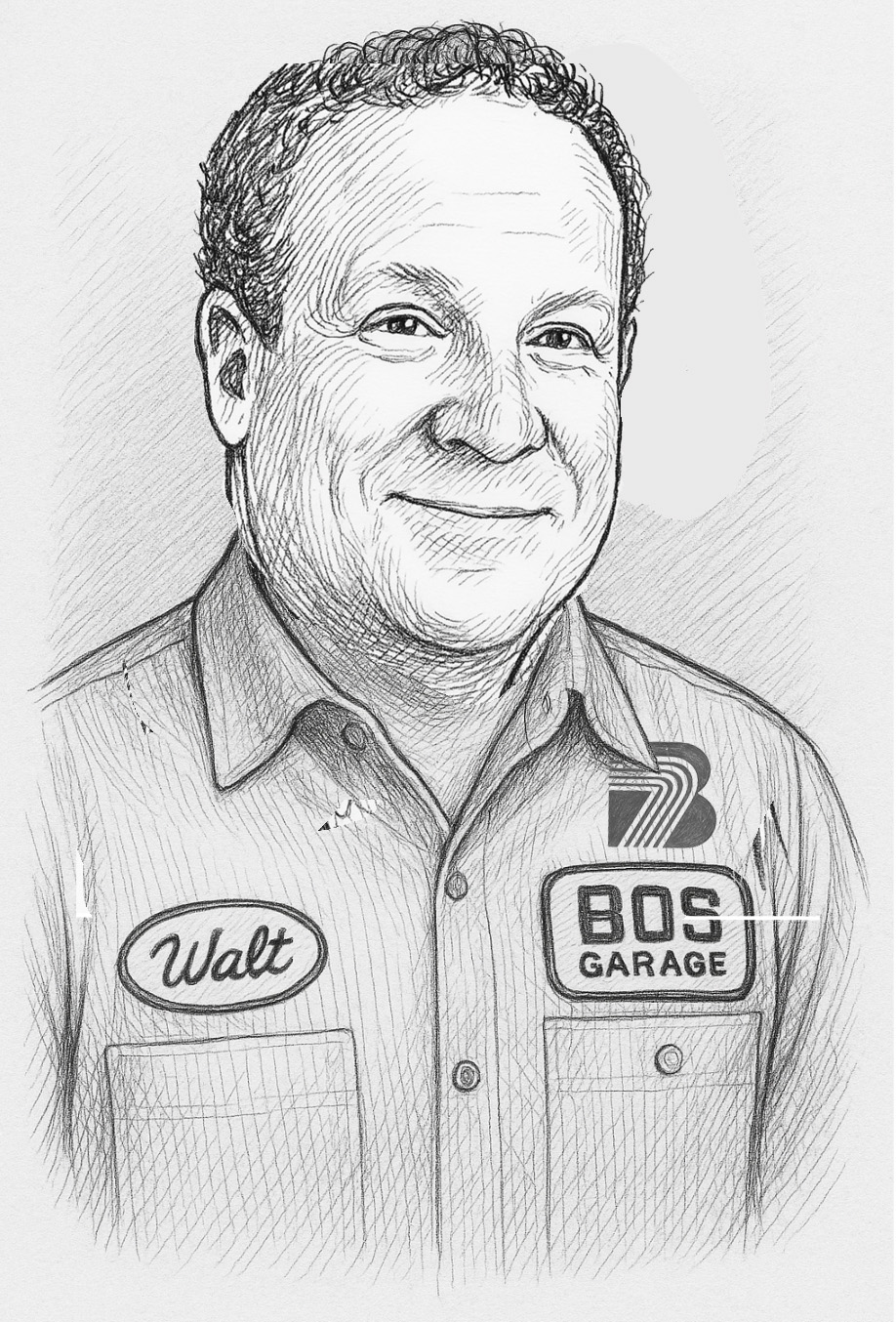 walt the mechanic with bite Walt brown drawing headshot